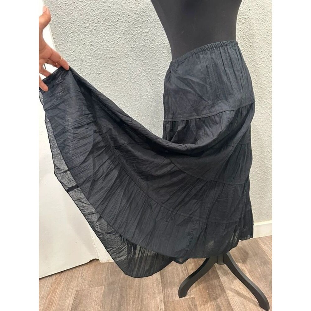 Plus Size 18 Ellos Black Tiered Maxi Skirt Broomstick Whimsigoth Fairy Witchy